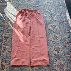 A new day Pink scuba material Wide-Leg Pants